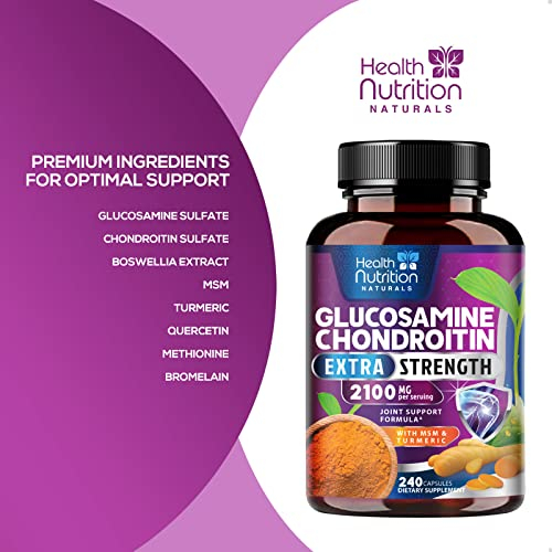 Foto 6 pulgar | Suplemento Health Nutrition Naturals: Glucosamina Y Condroitina - Venta Internacional.