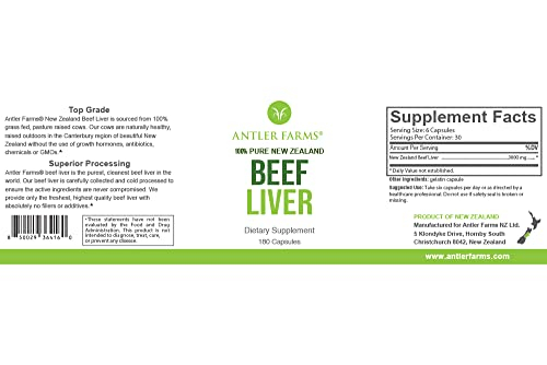 Foto 3 pulgar | Suplemento De Hígado De Res Antler Farms 180 Cápsulas 500 Mg - Venta Internacional.