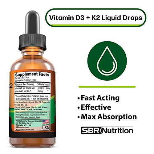 Foto 2 | Suplemento Líquido De Vitamina D3 + K2 De Sbr Nutrition, 30 Ml - Venta Internacional.