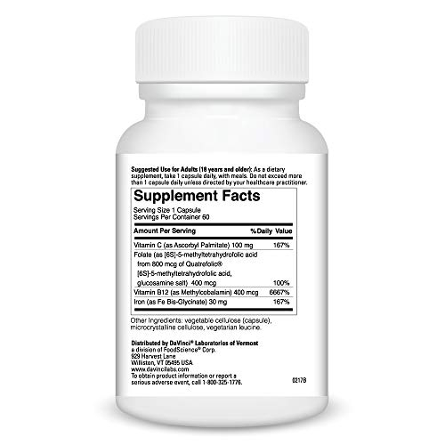 Foto 4 pulgar | Suplemento De Hierro Davinci Labs Bisglicinato De Hierro 60 Cápsulas - Venta Internacional.