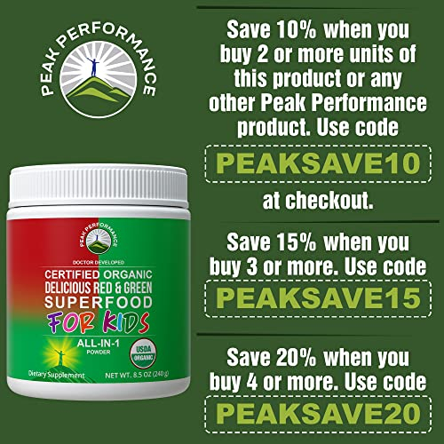 Foto 5 | Complementa Los Superalimentos Verdes Y Rojos De Peak Performance Kids - Venta Internacional.