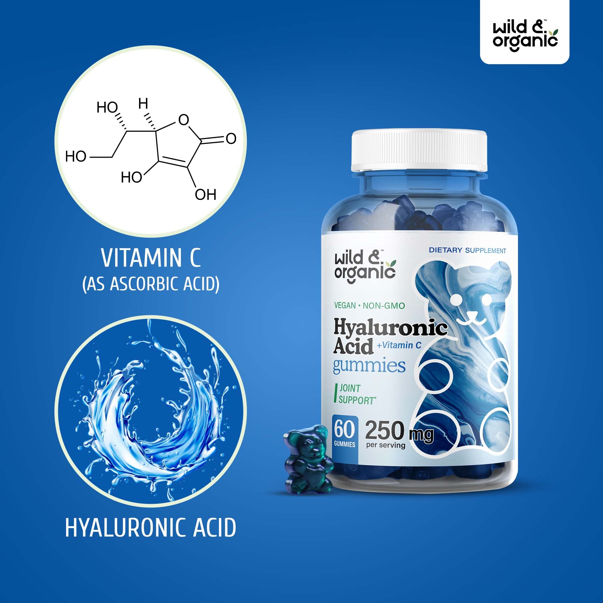 Foto 6 pulgar | Complemente Las Gomitas De Ácido Hialurónico Silvestre Y Orgánico Con Vitamina - Venta Internacional.