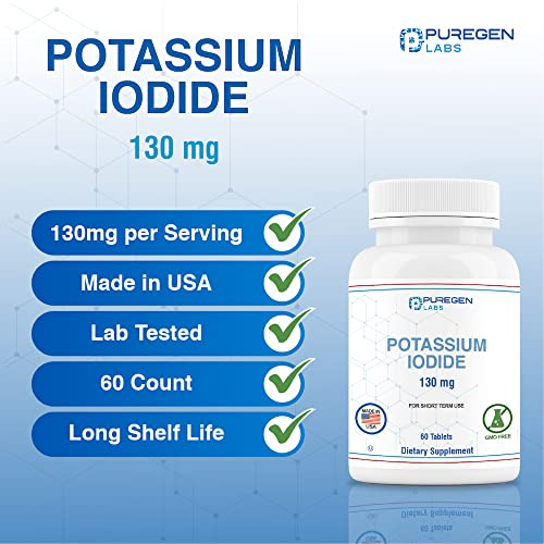 Foto 3 pulgar | Tabletas De Yoduro De Potasio P Puregen Labs 130 Mg X 300 Tabletas - Venta Internacional.
