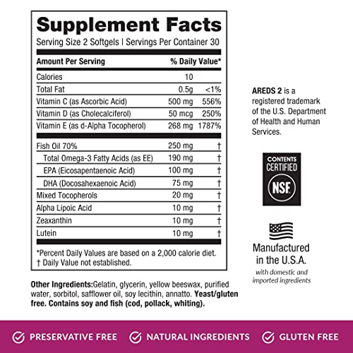 Foto 8 pulgar | Cápsula De Gelatina Blanda Sin Zinc Supplement Eyepromise Areds 2 Plus - Venta Internacional.