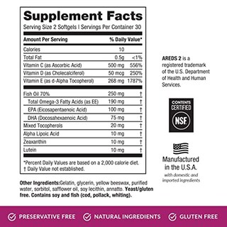 Foto 7 | Cápsula De Gelatina Blanda Sin Zinc Supplement Eyepromise Areds 2 Plus - Venta Internacional.