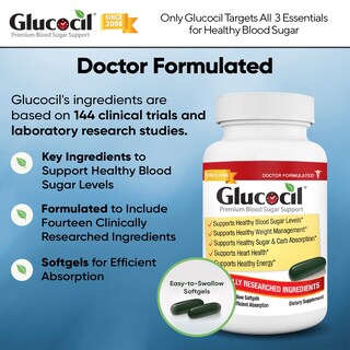 Foto 5 | Suplemento Glucocil Premium Sugar Sugar Support 180 Cápsulas Blandas - Venta Internacional.