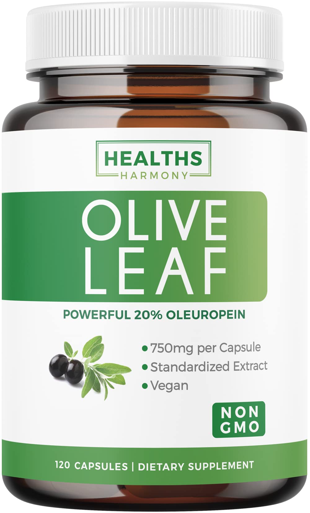 Foto 2 pulgar | Extracto De Hoja De Olivo Harmony De Supplement Healths 750 Mg - Venta Internacional.