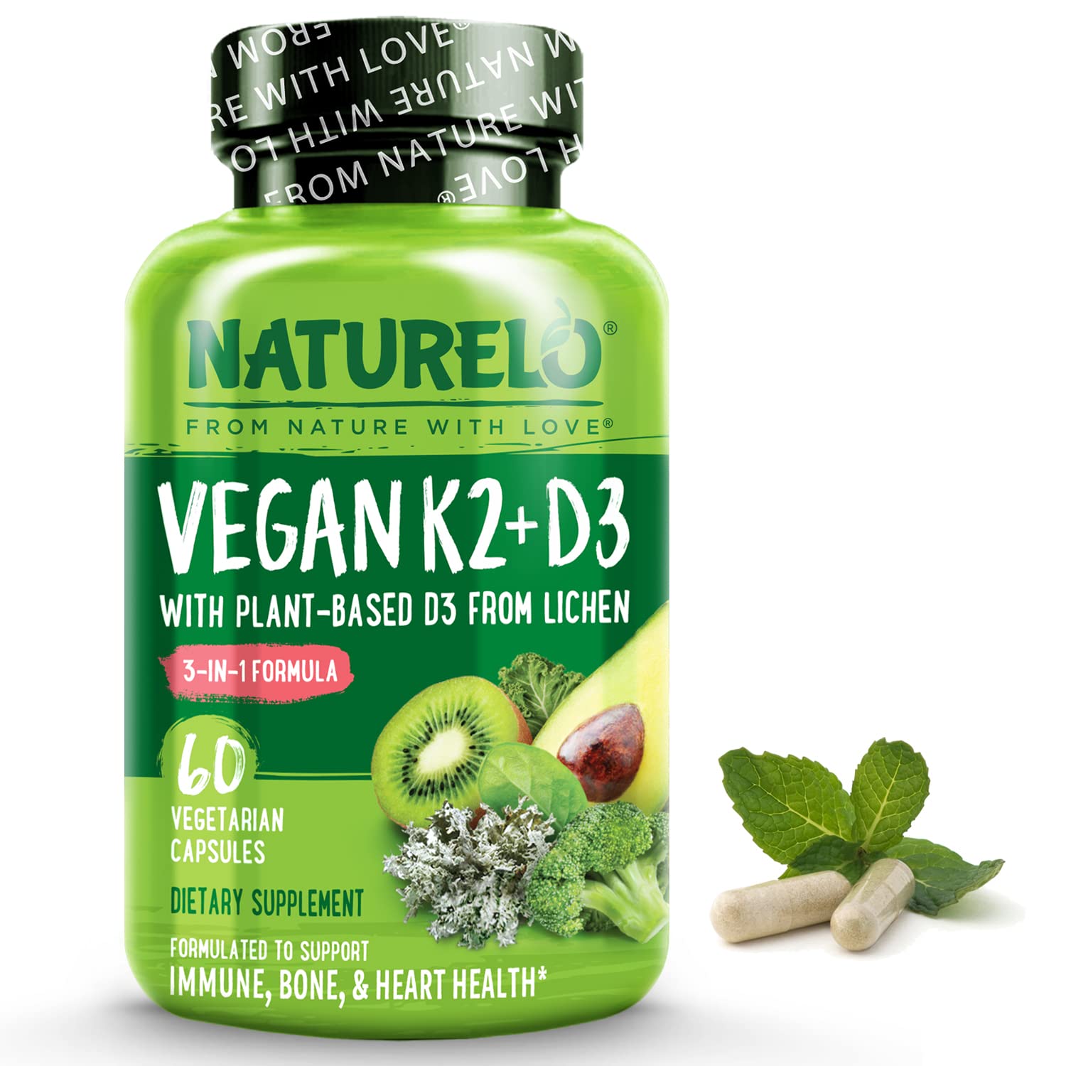 Foto 2 pulgar | Suplemento Naturelo Vegan K2+d3 A Base De Plantas Para El Sistema Inmunológico - Venta Internacional.