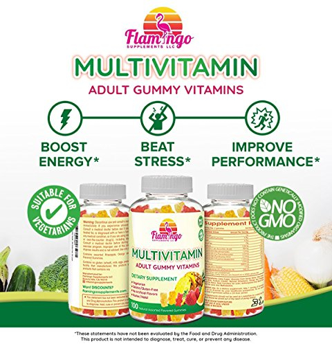 Foto 5 pulgar | Gomitas Multivitamínicas Con Forma De Flamenco, 100 Gomitas Veganas - Venta Internacional.
