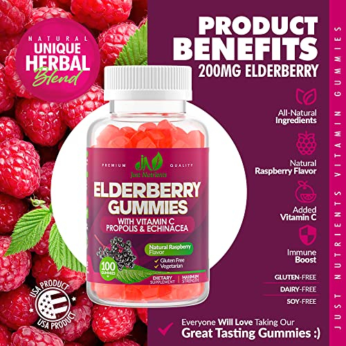Foto 4 pulgar | Gomitas Supplement Just Nutrients Con Saúco Y Sambucus, 100 Unidades - Venta Internacional.