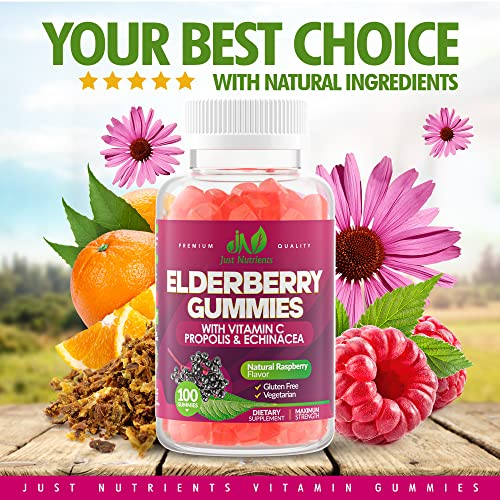 Foto 5 pulgar | Gomitas Supplement Just Nutrients Con Saúco Y Sambucus, 100 Unidades - Venta Internacional.