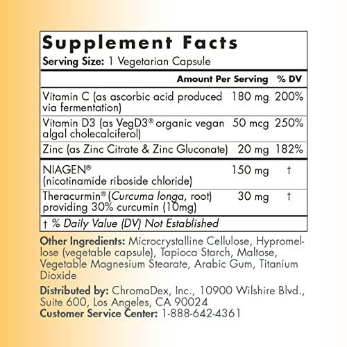 Foto 3 pulgar | Suplemento Tru Niagen Immune Support Con Vitamina C, D3, 2000 Ui - Venta Internacional.