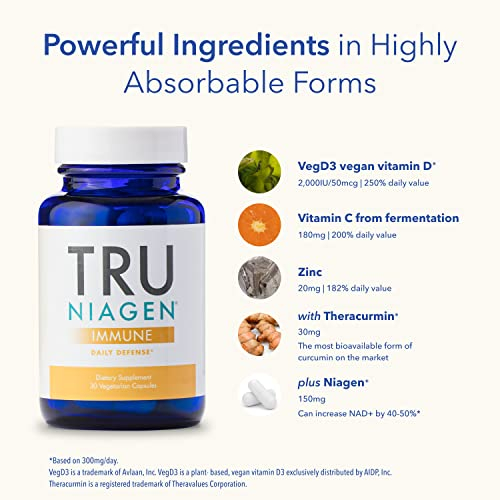 Foto 4 pulgar | Suplemento Tru Niagen Immune Support Con Vitamina C, D3, 2000 Ui - Venta Internacional.