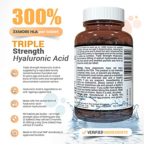 Foto 3 | Suplemento De Ácido Hialurónico Pureclinica 300 Mg X 180 Tabletas - Venta Internacional.