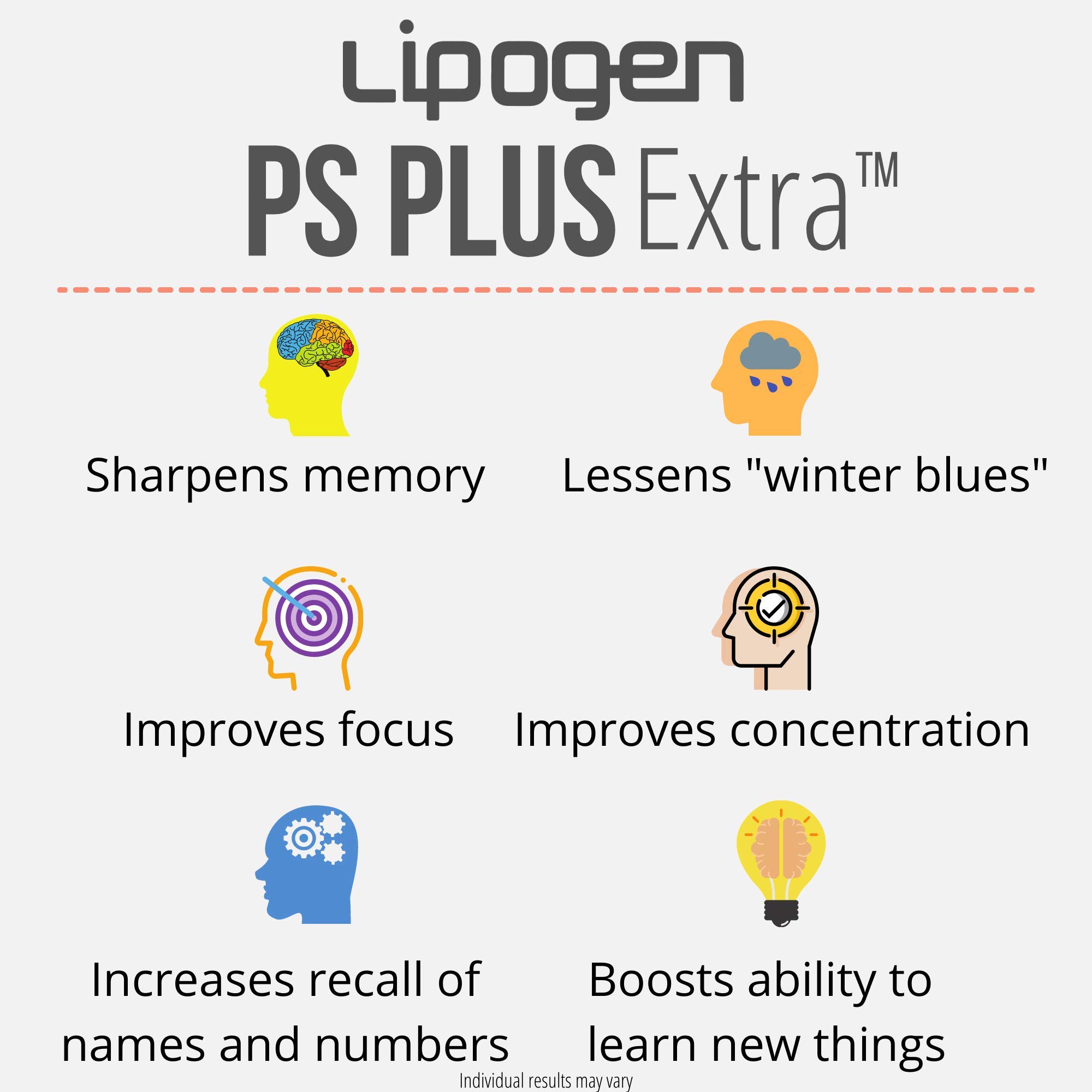 Foto 4 pulgar | Suplemento Cerebral Lipogen Ps Plus Extra 60 Cápsulas Blandas Paquete de 2 - Venta Internacional