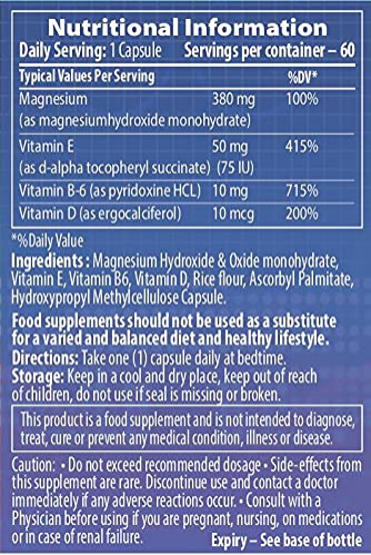 Foto 7 | Suplemento Mgsport Magnesio De Alta Absorción 380 Mg 60 Cápsulas - Venta Internacional.