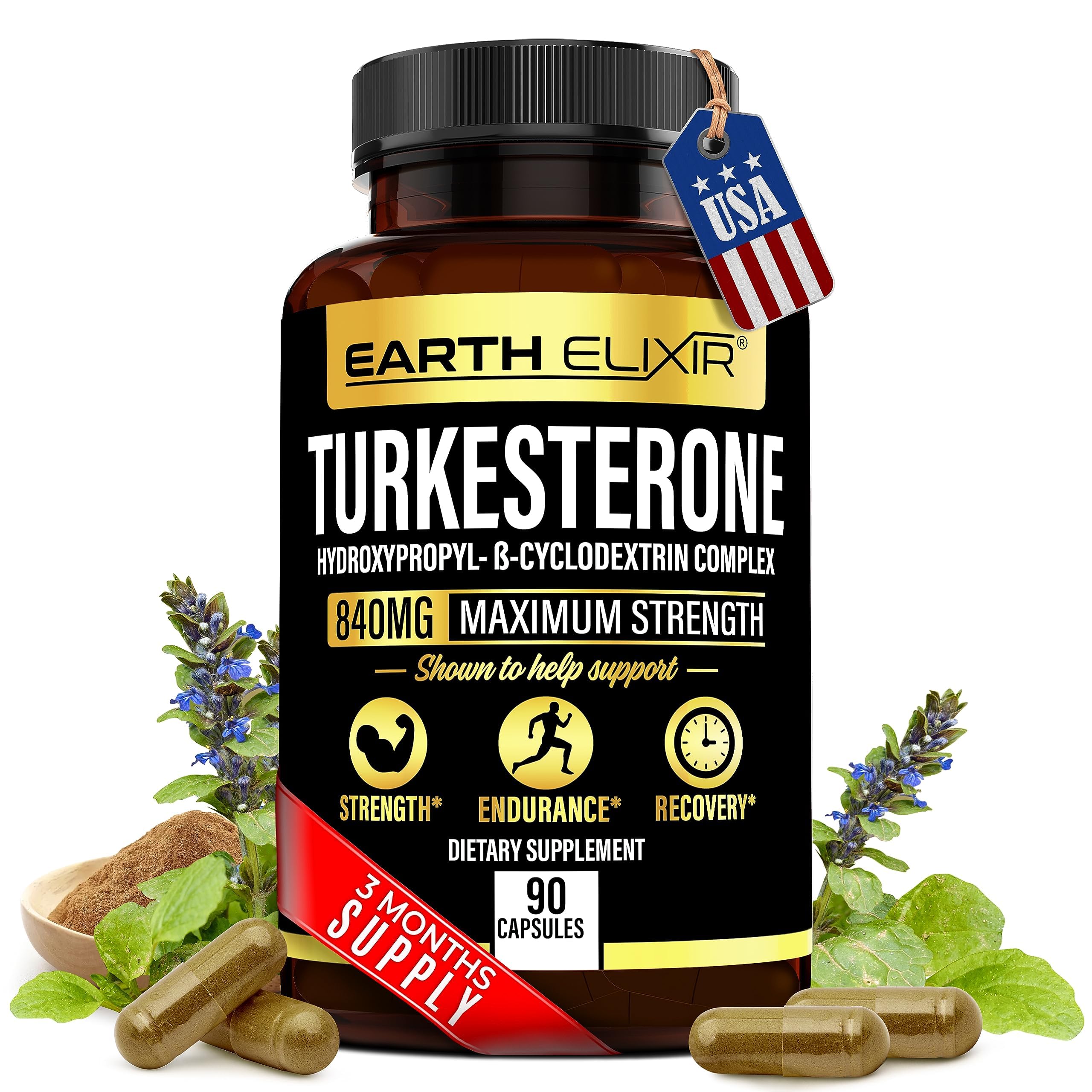 Foto 2 pulgar | Suplemento Earth Elixir Turkesterone 840 Mg (90 Cápsulas) - Venta Internacional.