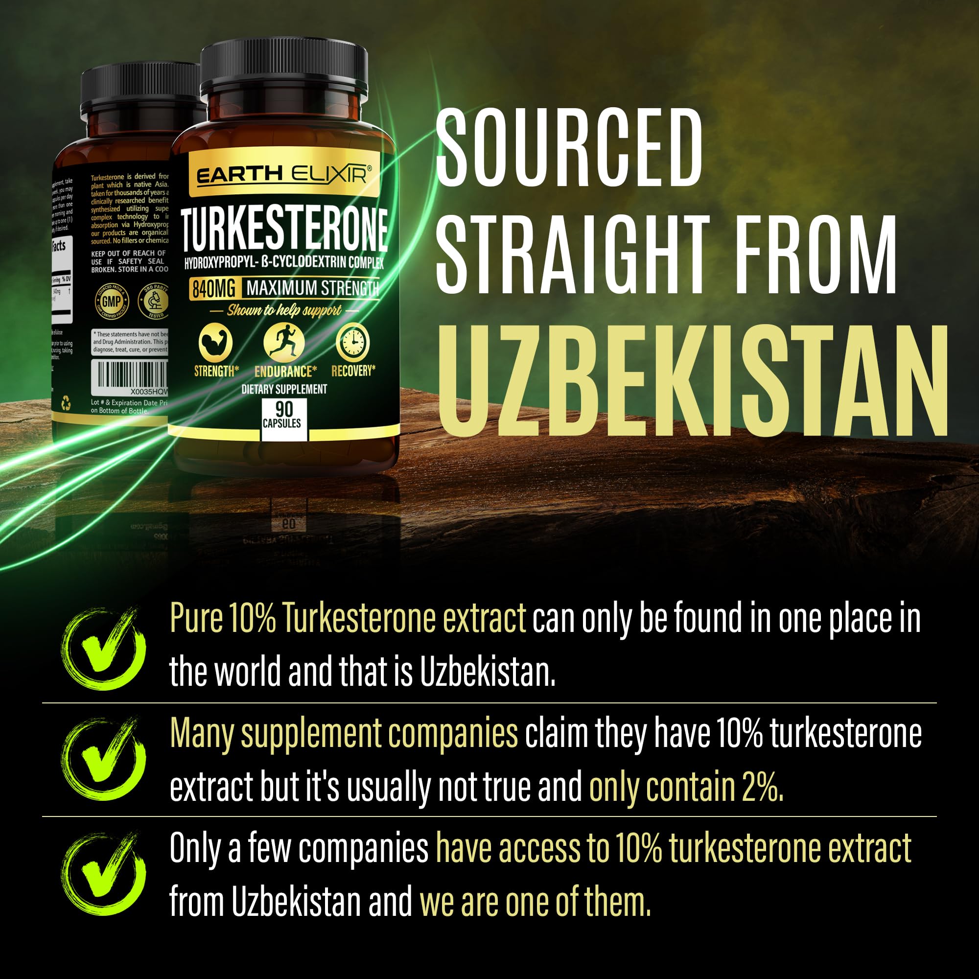 Foto 4 pulgar | Suplemento Earth Elixir Turkesterone 840 Mg (90 Cápsulas) - Venta Internacional.