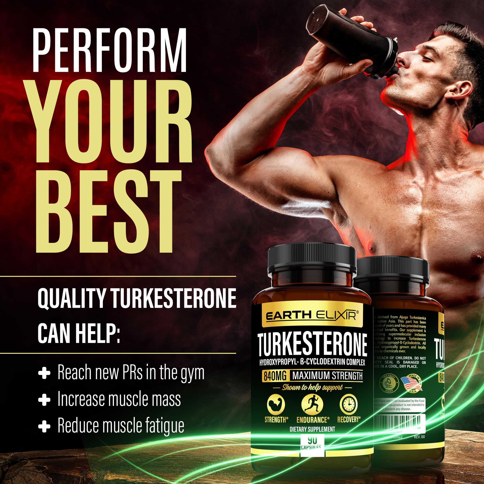 Foto 5 pulgar | Suplemento Earth Elixir Turkesterone 840 Mg (90 Cápsulas) - Venta Internacional.