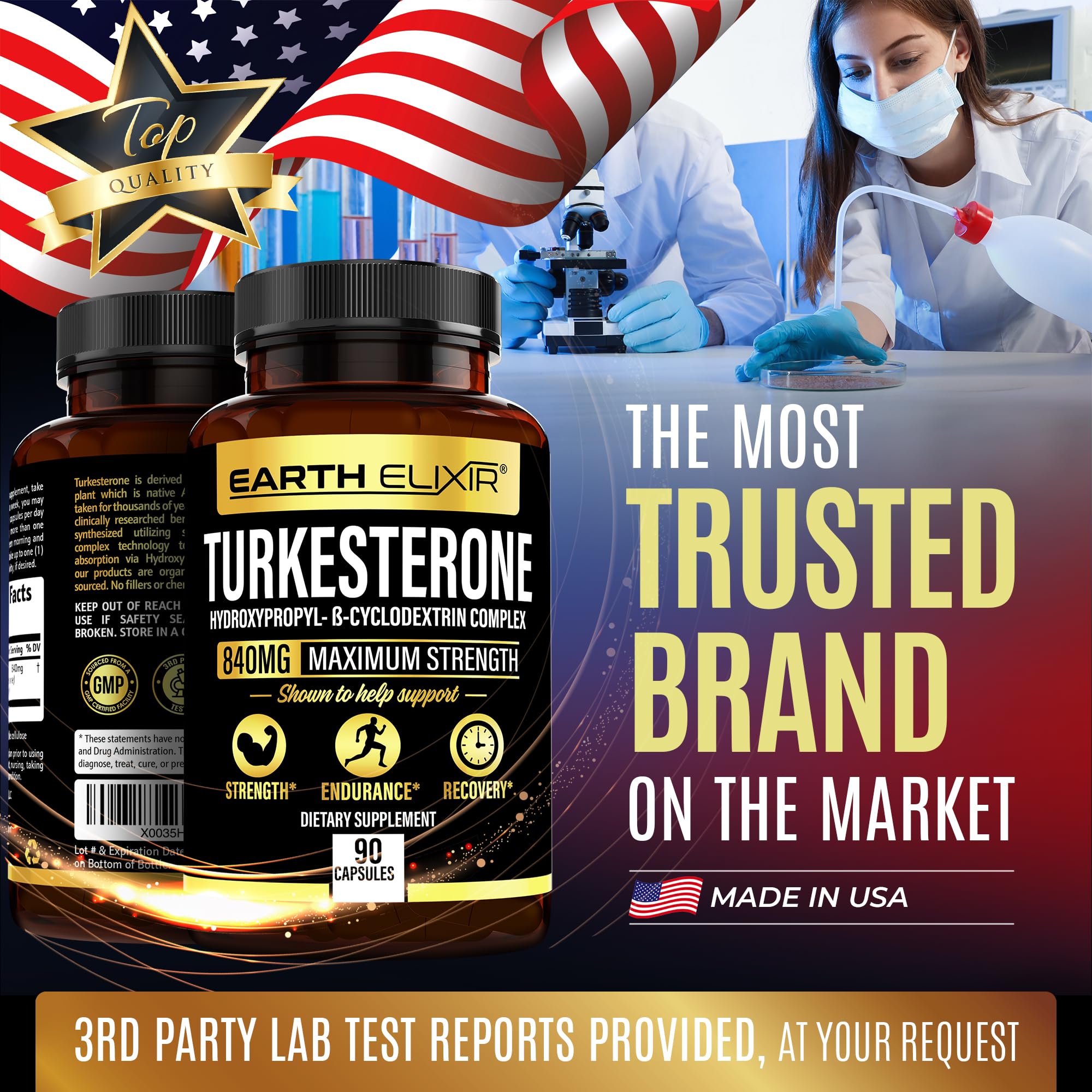 Foto 6 pulgar | Suplemento Earth Elixir Turkesterone 840 Mg (90 Cápsulas) - Venta Internacional.