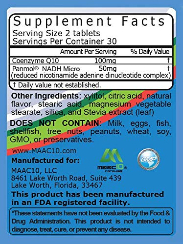Foto 3 pulgar | Suplemento Maac10 Nadh+ Coq10 En Tabletas Masticables 60 Unidades - Venta Internacional.