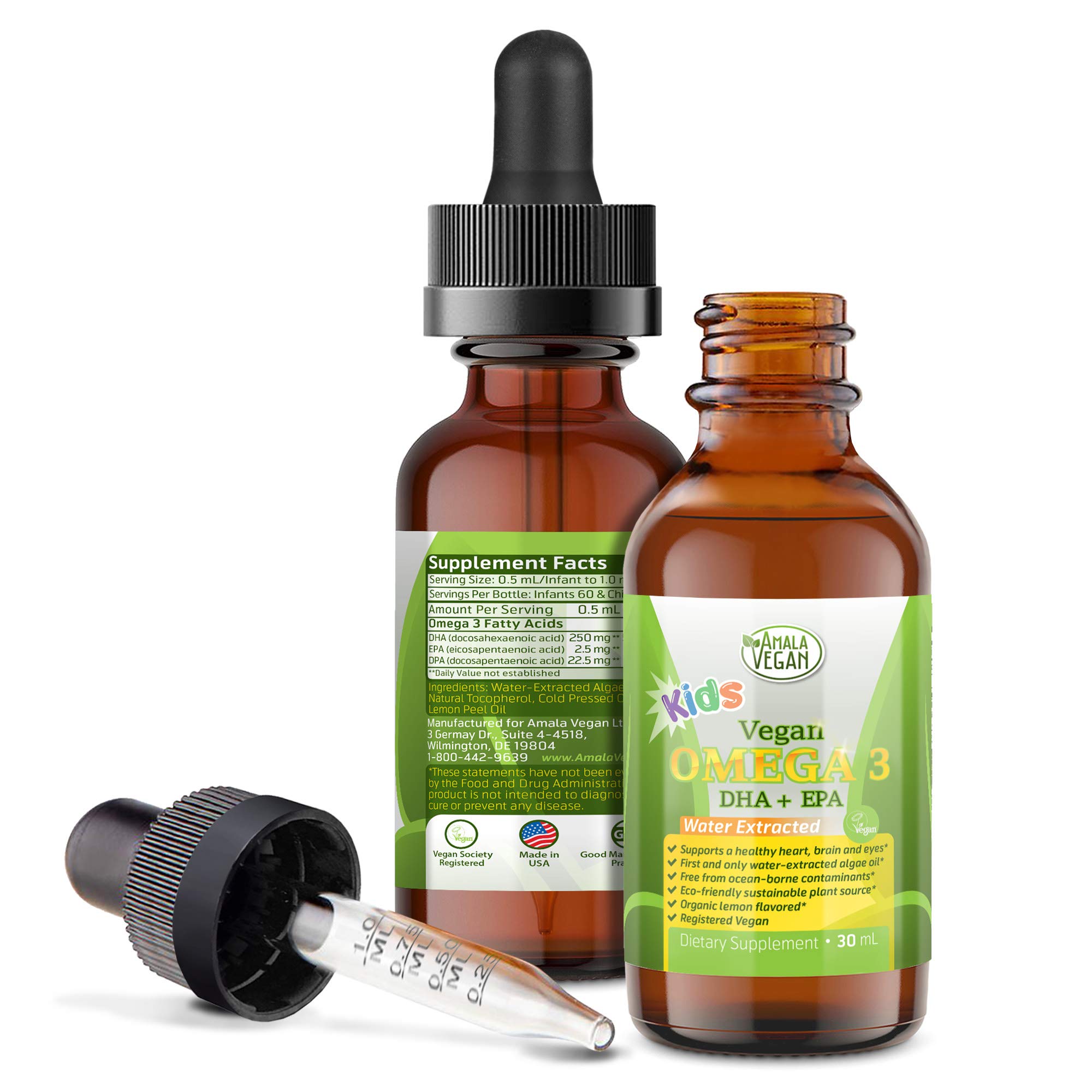 Foto 2 pulgar | Suplemento Amala Vegan Omega 3 Para Niños Con Sabor A Limón Orgánico - Venta Internacional.