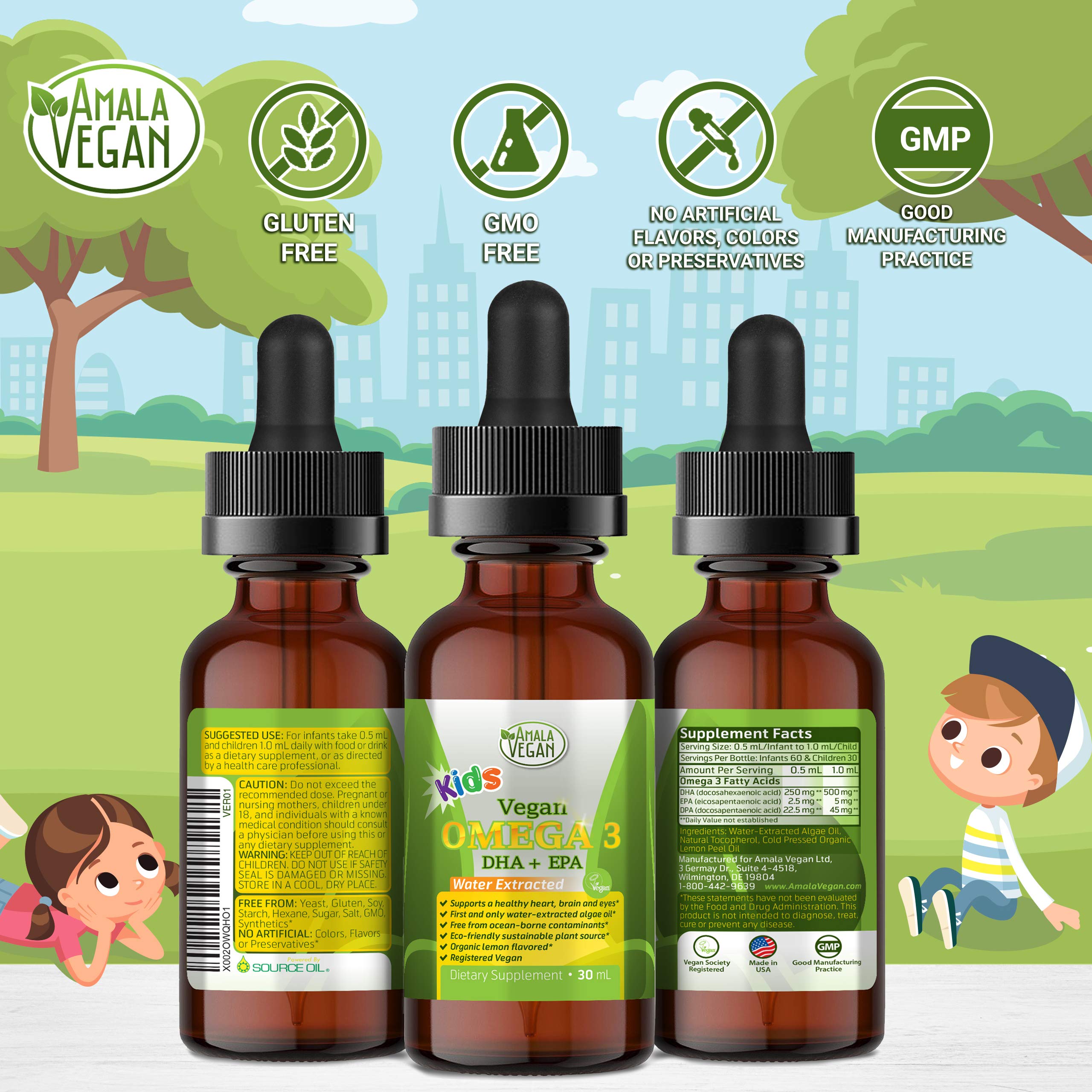 Foto 6 pulgar | Suplemento Amala Vegan Omega 3 Para Niños Con Sabor A Limón Orgánico - Venta Internacional.
