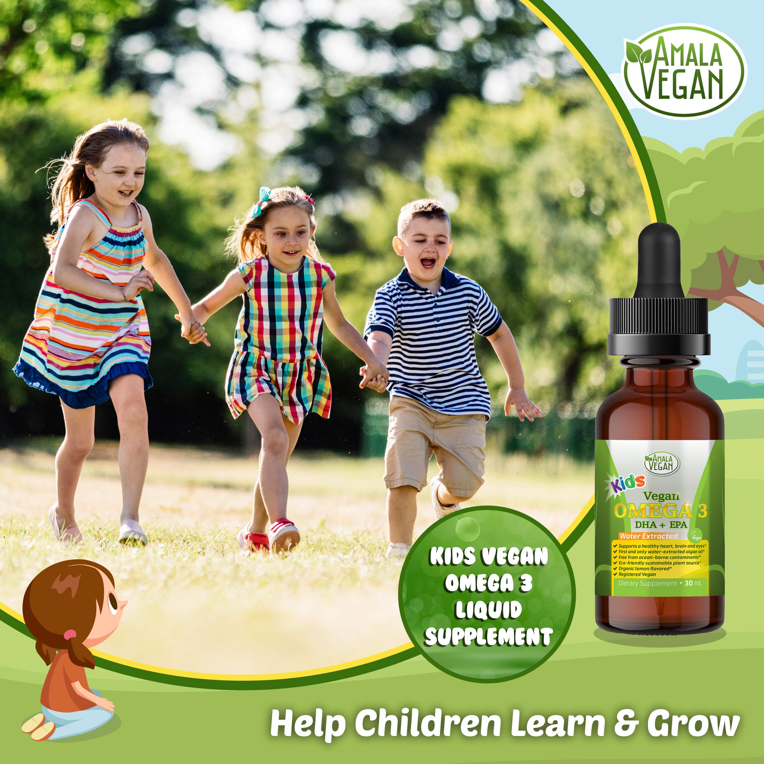 Foto 7 | Suplemento Amala Vegan Omega 3 Para Niños Con Sabor A Limón Orgánico - Venta Internacional.