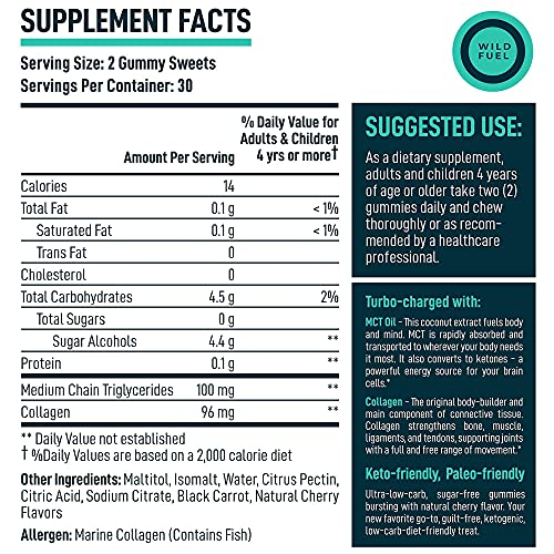 Foto 5 pulgar | Gomitas De Colágeno Keto Candy Con Aceite Mct, Masticables Energéticas Antes Del Entrenamiento Wild  - Venta Intern
