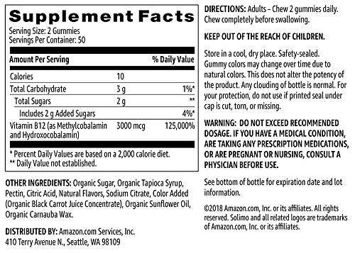 Foto 4 pulgar | Suplemento De Vitamina B12 Solimo 3000 Mcg 100 Gomitas - Venta Internacional.