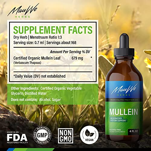 Foto 3 pulgar | Suplemento Herbal Mauwe Herbs Tintura De Hojas De Gordolobo 120 Ml - Venta Internacional.
