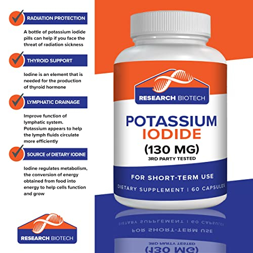 Foto 3 pulgar | Suplemento De Yoduro De Potasio, 130 Mg, Tabletas, 60 Cápsulas - Venta Internacional.