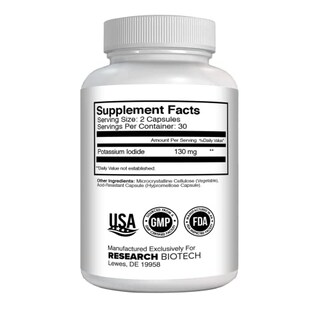 Foto 5 | Suplemento De Yoduro De Potasio, 130 Mg, Tabletas, 60 Cápsulas - Venta Internacional.
