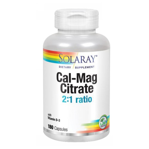Foto 2 pulgar | Suplemento Solaray Cal-mag De Citrato 180 Cápsulas Con Vitamina D-3 - Venta Internacional.