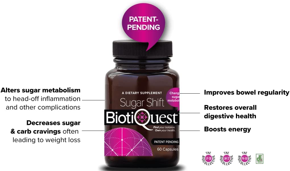 Foto 7 pulgar | Suplemento Biotiquest Sugar Shift Probiotics 60 Cápsulas - Venta Internacional.