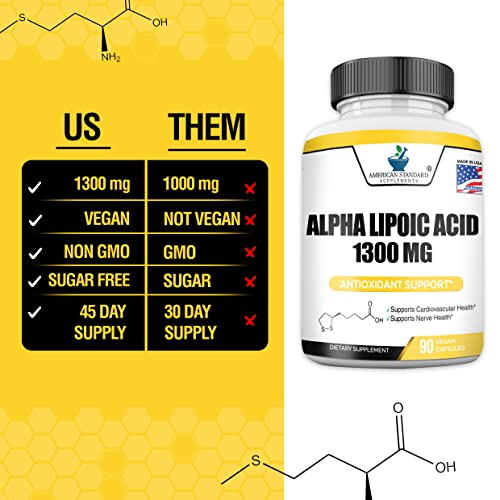 Foto 5 pulgar | Suplemento American Standard Supplements Ácido Alfa Lipoico 1 - Venta Internacional.