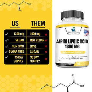 Foto 4 | Suplemento American Standard Supplements Ácido Alfa Lipoico 1 - Venta Internacional.