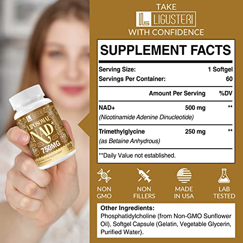 Foto 5 pulgar | Suplemento Ligusteri Nad+ Liposomal 750 Mg Con Tmg 750 Mg - Venta Internacional.