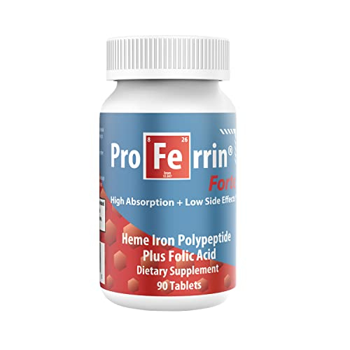 Suplemento De Hierro Proferrin Forte, Etiqueta Azul/roja, 90 Comprimidos - Venta Internacional.