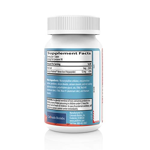 Foto 4 pulgar | Suplemento De Hierro Proferrin Forte, Etiqueta Azul/roja, 90 Comprimidos - Venta Internacional.