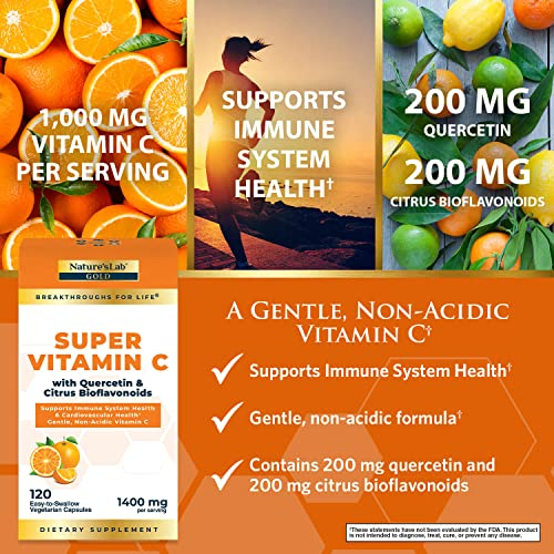 Foto 5 pulgar | Suplemento Nature's Lab Gold Super Vitamina C 1000 Mg 120 Cápsulas - Venta Internacional.