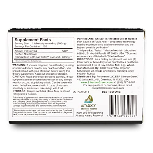 Foto 7 pulgar | Suplemento En Gotas Secas De Shilajit Verde Siberiano 200 Mg 120 Ml - Venta Internacional.