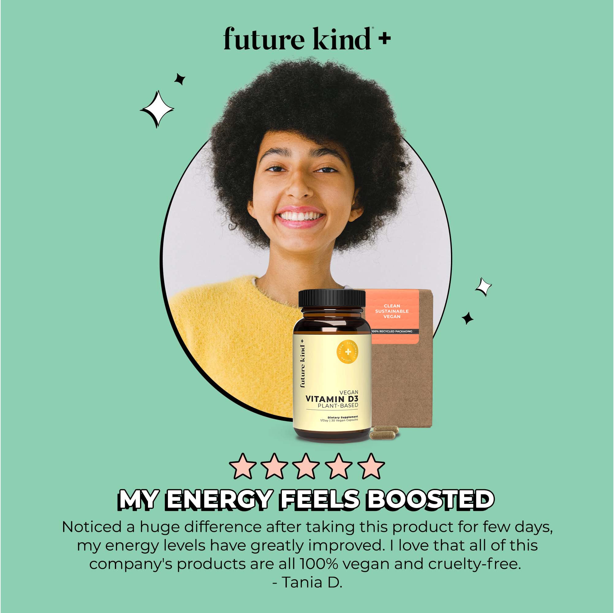 Foto 7 | Botella De Vidrio De 30 Cápsulas Blandas De Vitamina D3 Future Kind Vegan - Venta Internacional.