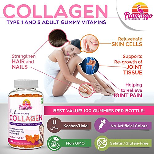 Foto 4 pulgar | Gomitas De Colágeno Con Forma De Flamenco, Suplementos Tipo I Y Iii, 100 Unidades - Venta Internacional.