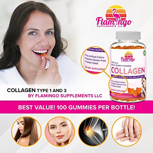 Foto 5 pulgar | Gomitas De Colágeno Con Forma De Flamenco, Suplementos Tipo I Y Iii, 100 Unidades - Venta Internacional.