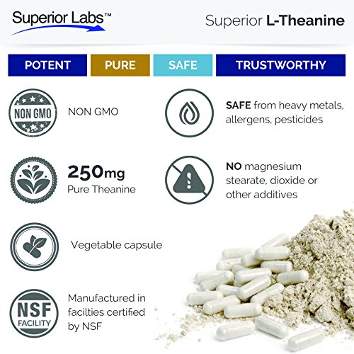 Foto 6 pulgar | Suplemento Superior Labs L-teanina 250 Mg 90 Cápsulas - Venta Internacional.
