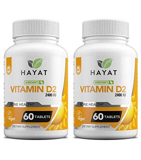 Foto 1 | Suplemento Hayat De Vitamina D2, 2400 Ui, Vegano, 120 Comprimidos (paquete De 2) - Venta Internacional.