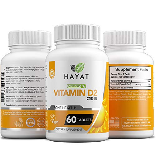 Foto 3 pulgar | Suplemento Hayat De Vitamina D2, 2400 Ui, Vegano, 120 Comprimidos (paquete De 2) - Venta Internacional.