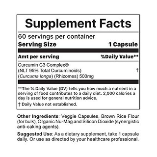 Foto 2 | Suplemento Jigsaw Health Curcumin C3 Complex 60 Cápsulas - Venta Internacional.