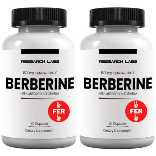 Foto 2 pulgar | Supplement Research Labs Berberine Hcl 1500 Mg 180 Cápsulas - Venta Internacional.